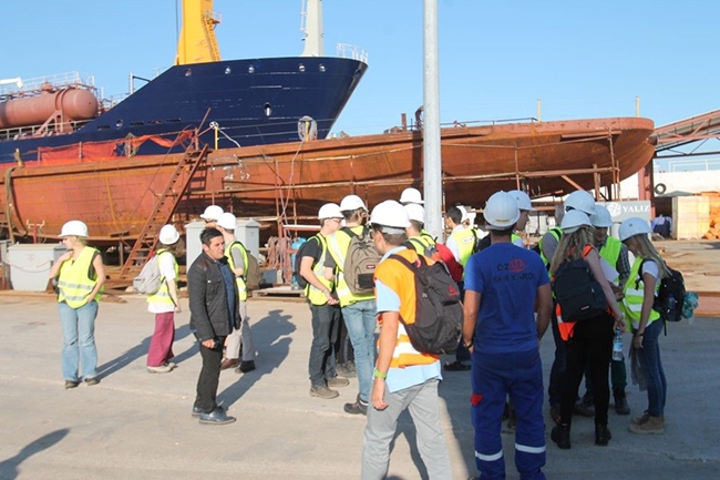 Belçikalı gemi inşa öğrencileri Özata Tersanesi'ni ziyaret etti 13