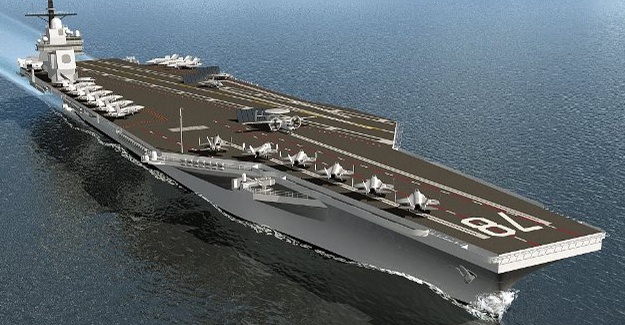 Dev uçak gemisi denize indiriliyor 5