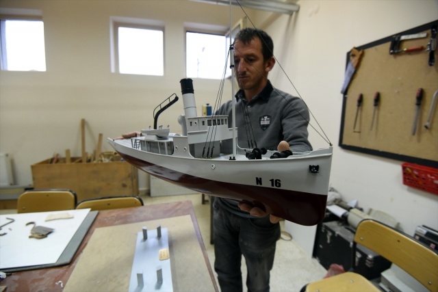 "Nusret" mayın gemisinin maketini yaptı 4