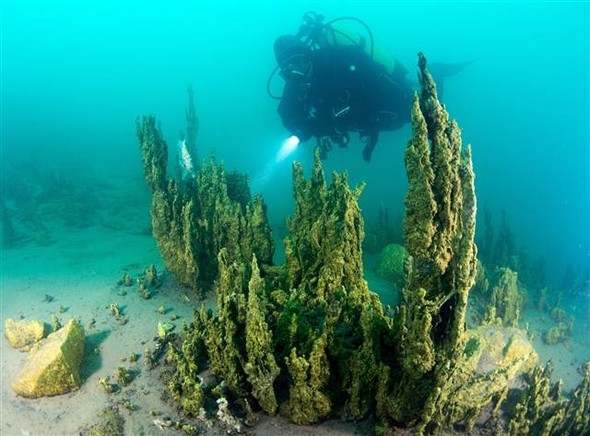 Van Gölü'nde mikrobiyalit alan 8