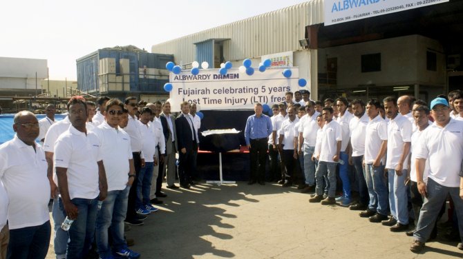 Albwardy Damen Fujairah celebrates 5 years free of lost time incidents