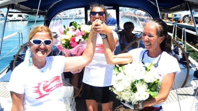 Üç kadın kaptan Akdeniz turunu tamamladı!