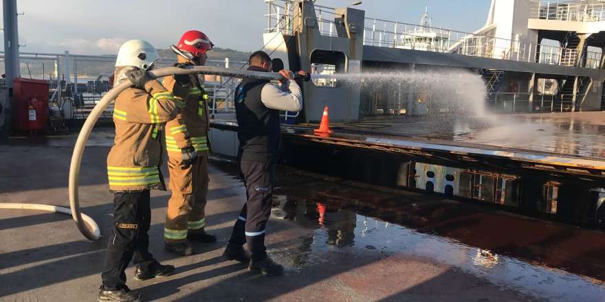 Çanakkale İskelesi’nde yangın tatbikatı