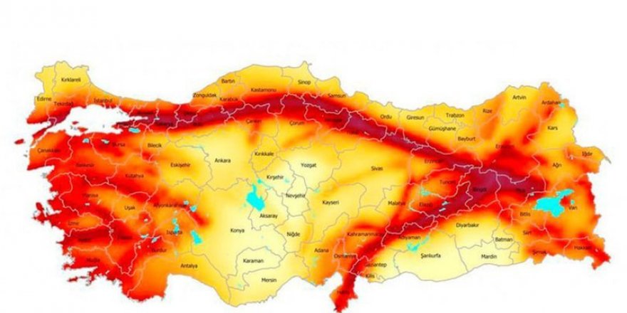 Birçok ilin deprem tehlikesi değeri değişti