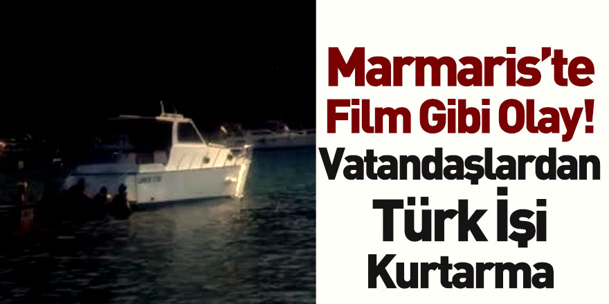 Marmaris'te Karaya Oturan Lüks Tekneyi Vatandaşlar İterek Kurtardı