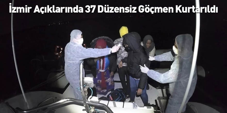 İzmir Açıklarında 37 Düzensiz Göçmen Kurtarıldı