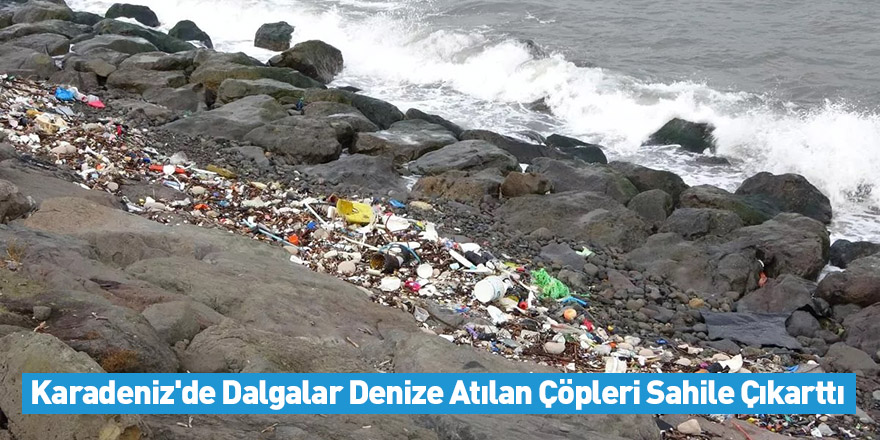 Karadeniz'de Dalgalar Denize Atılan Çöpleri Sahile Çıkarttı