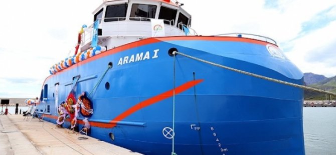 Dev balıkçılık gemisi Arama-1 suya indirildi