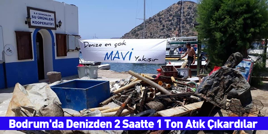 Bodrum'da Denizden 2 Saatte 1 Ton Atık Çıkardılar