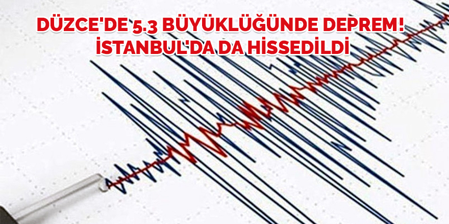 Düzce'de 5.3 büyüklüğünde deprem! İstanbul'da da hissedildi
