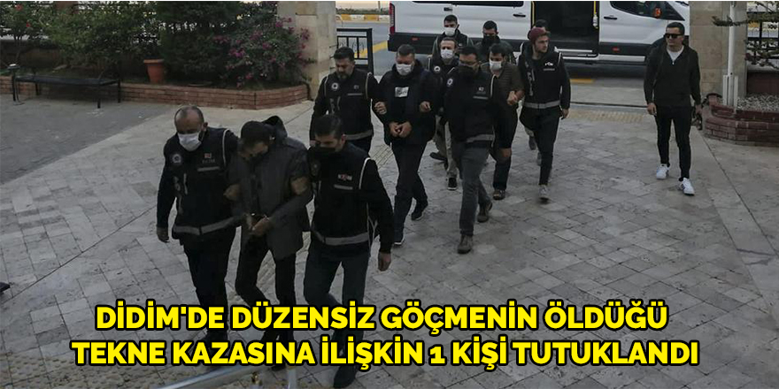 Didim'de düzensiz göçmenin öldüğü tekne kazasına ilişkin 1 kişi tutuklandı