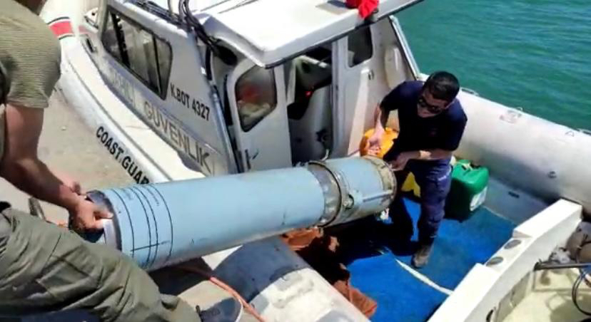 Samsun’da Denizde Güdümlü Mermi Roket Motoru Bulundu