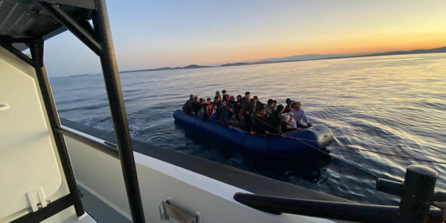 Ayvalık Açıklarında 58 Düzensiz Göçmen Kurtarıldı