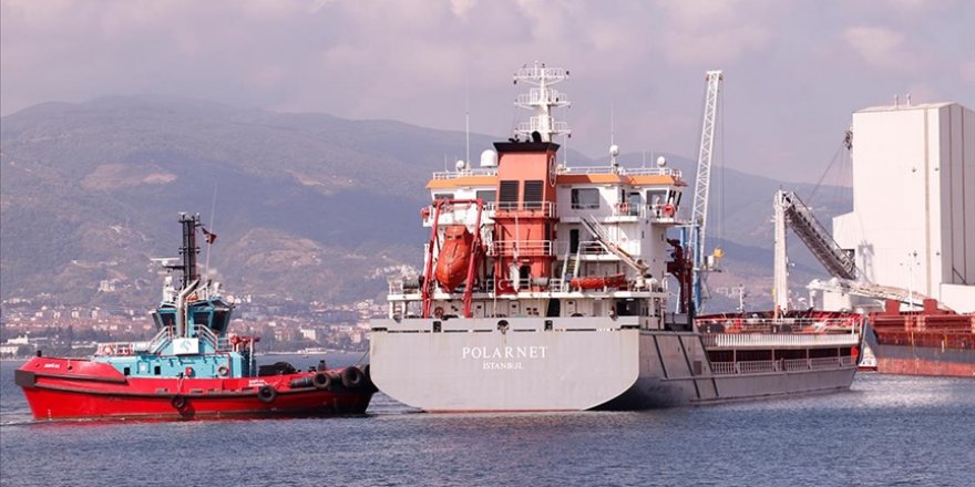 Ukrayna'dan Gelen Mısır Yüklü Gemi 'Polarnet' Derince Limanı'na Ulaştı