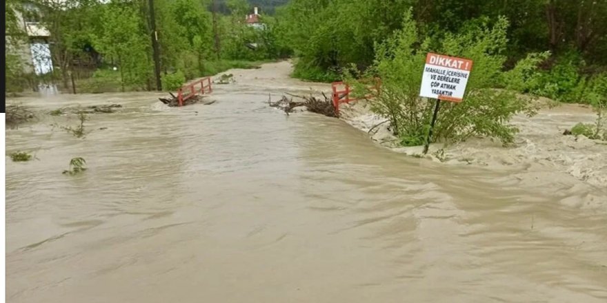 Karabük'te Sağanak Sonucu Dereler Taştı