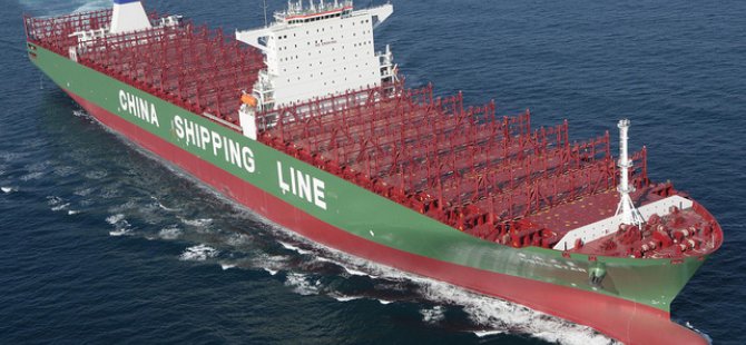 Dünyanın en büyük konteyner gemisi "CSCL Globe" ilk seferine çıktı