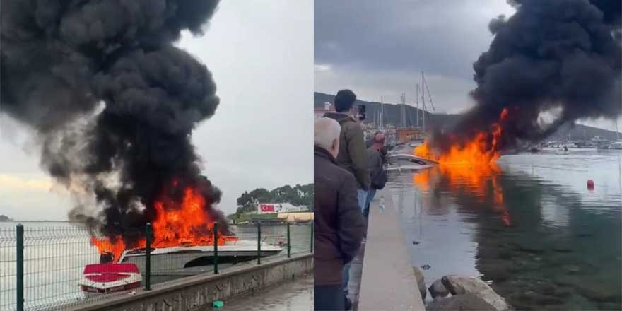 İzmir'de Korku Dolu Anlar: Patlayan Tekne Alevler İçinde Kaldı