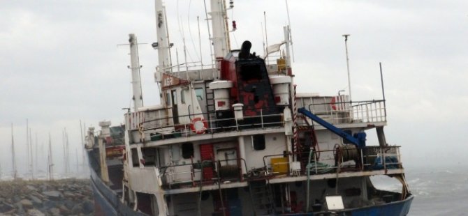 Kuruyük gemisi Pendik'te karaya oturdu