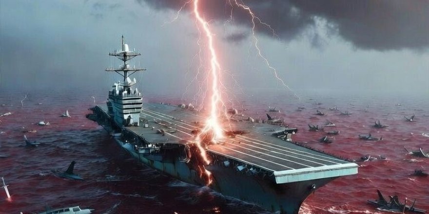 İran Devrim Muhafızları Ordusu'ndan ABD Uçak Gemisini Hedef Alan Paylaşım