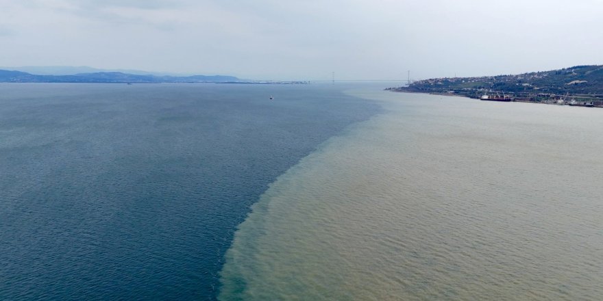 İzmit Körfezi İki Renk Oldu: Derenin Taşıdığı Çamur Denizin Rengini Değiştirdi