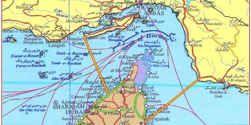 İran’dan Hürmüz Boğazı’nda Yeni Kontrol Hattını Gösteren Harita