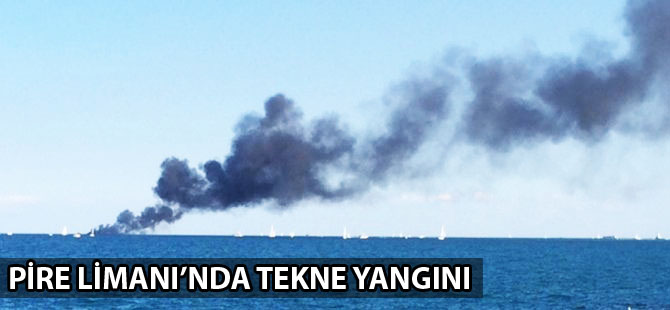 25 metre uzunluğundaki 'Ocean V' Pire Limanı açıklarında yandı