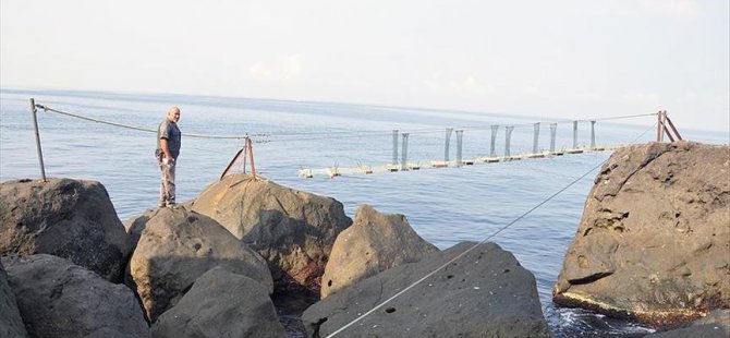 Balıkçılardan 'bereketli kaya'ya özel köprü
