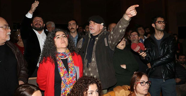 Haliçport toplantısında protesto