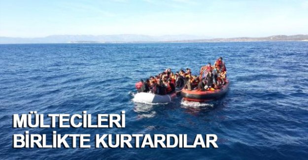 Türk ve Yunan Sahil Güvenlik ekipleri birlikte mültecileri kurtardı