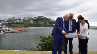 Samsun'da deniz dolgu alanı inşası devam ediyor