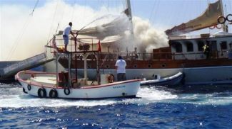 Bodrum'da yat yangını