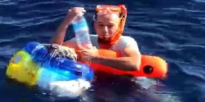 Şnorkel ve deniz simidiyle kaçmaya çalıştı