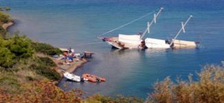 Karaya oturan 'Levant' yan yattı