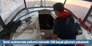 İzmir açıklarında yelkenli teknede 100 kaçak göçmen yakalandı
