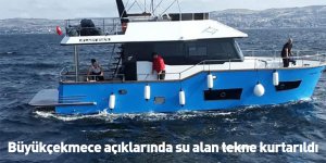 Büyükçekmece açıklarında su alan tekne kurtarıldı