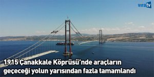 1915 Çanakkale Köprüsü’nde araçların geçeceği yolun yarısından fazla tamamlandı
