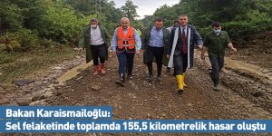 Bakan Karaismailoğlu: Sel felaketinde toplamda 155,5 kilometrelik hasar oluştu