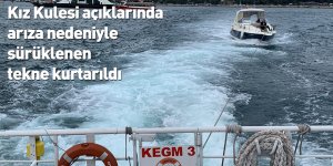 Kız Kulesi açıklarında arıza nedeniyle sürüklenen tekne kurtarıldı