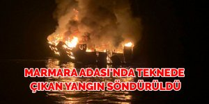 Marmara Adası'nda Teknede Çıkan Yangın Söndürüldü