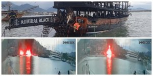 Alanya'da Teknede Çıkan Yangının Yeni Görüntüleri