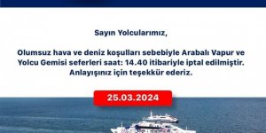 İzmir'de Vapur Seferleri İptal Edildi