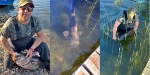 Sapanca Gölü’nde Yakaladığı 24 Kiloluk Balığı Suya Geri Bıraktı