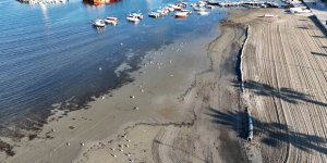 Tekirdağ'da Deniz 20 Metre Çekildi, Sahil Havadan Görüntülendi