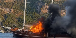 Göcek’te Tekne Yangını