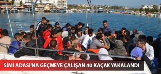 Simi Adası'na geçmeye çalışan 40 kaçak yakalandı