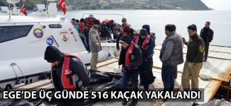 Ege’de üç günde 516 kaçak yakalandı