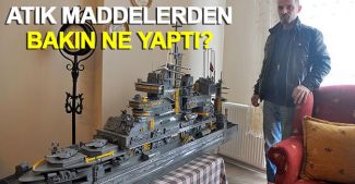 Atık maddelerden savaş gemisi yaptı