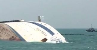 Abandoned cruise ship ocean dream sinks off Thailand